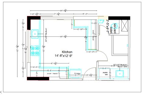 Residential Kitchen Plan Layout Detail Dwg File Cadbull