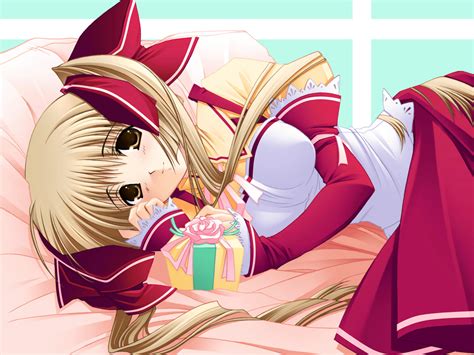 Bed Blonde Hair Blush Bow Dress Flowers Ribbons Rose Tagme Artist
