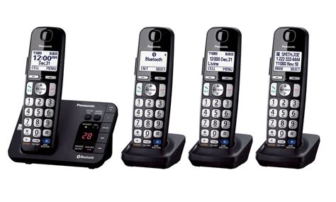 Panasonic Link2cell Bluetooth Enabled Phone Set 4 Handsets And Charging