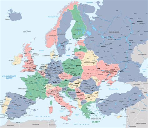 Europakarte zum ausdrucken din a4 . Landkarte, Landkarten, intermap - digitale Karten
