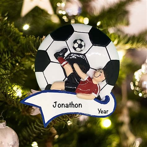 Soccer Kick Boy Personalized Ornament Free Personalization