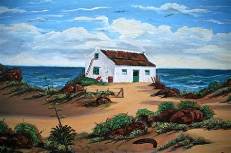 Little House On The Beach Painting By Sunel De Lange Pixels