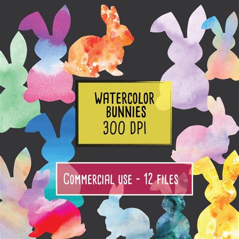 Watercolor Clipart Bundle Easter Clipart Easter Bunny Png Etsy