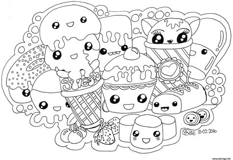 Coloriage Kawaii Sweets Colour Manga Cute