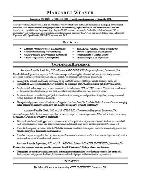 Use professionally written and formatted resume samples that will get you the job you want. Accounts Payable Resume Sample | Monster.com
