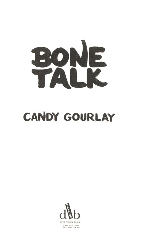 Bone Talk By Gourlay Candy 9781788450171 Brownsbfs