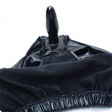 Black Dildo Panties With Soft Dildo Inside Rubberized Dildo Panty Pants Shorts Bondage