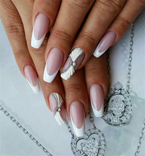 50 top best wedding nail art designs to get inspired french tip nail designs bridal nails