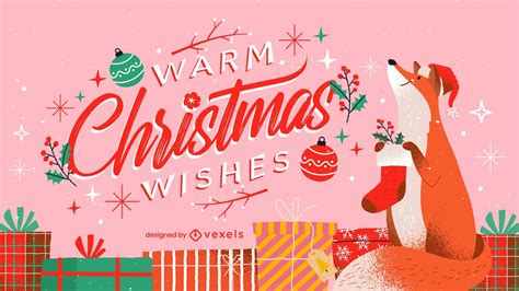 Warm Christmas Wishes Lettering Vector Download