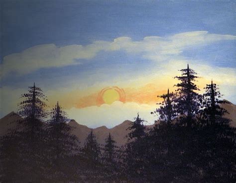 Mountain Sunrise Paint Nite Sunrise Mountain Paintings Art Art