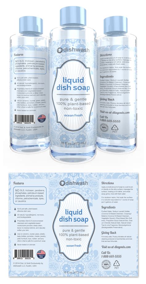 liquid dish soap label template