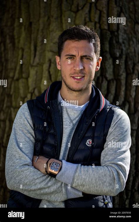 Chelsea S Eden Hazard Poses After His Interview Stock Photo Alamy
