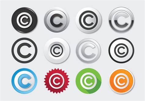 Set Of Copyright Icon 174522 Vector Art At Vecteezy