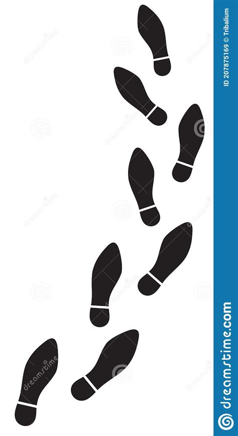 Black Shoes Footprints Vector Illustration Stock Vector Illustration