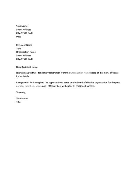 Charity Trustee Resignation Letter Template Sample Resignation Letter