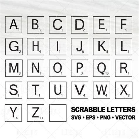 Scrabble Letter Tiles Svg Scrabble Svg Scrabble Tiles A Z Etsy