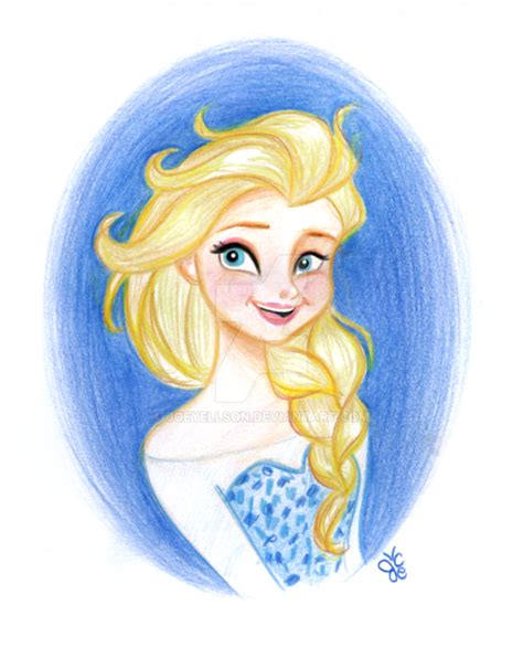 Elsa Color Pencil Sketch By Joeyellson On Deviantart
