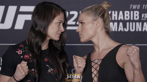 Karolina Kowalkiewicz Vs Felice Herrig UFC 223 Media Day Staredown