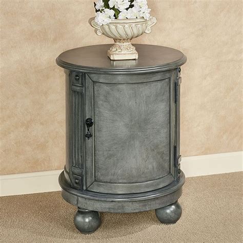 Ships from and sold by bellacor. Everton Gray Round Chairside Accent Storage Chest | Dvd ...
