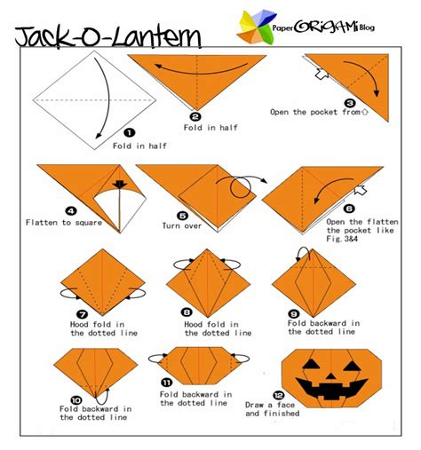 Halloween Origami Jack O Lantern Paper Origami Guide