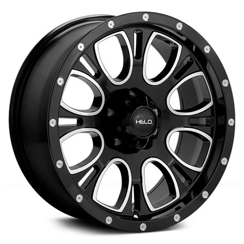 Helo Wheels He879 Gloss Black Machined And Milled Rim Wheel Size 16x8