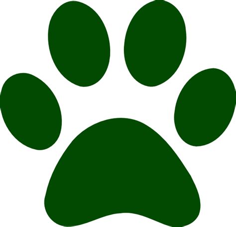 Forest Green Paw Print Clip Art At Vector Clip