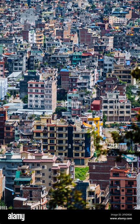 Colorful City Houses Of Kathmandu Nepal Stock Photo Alamy