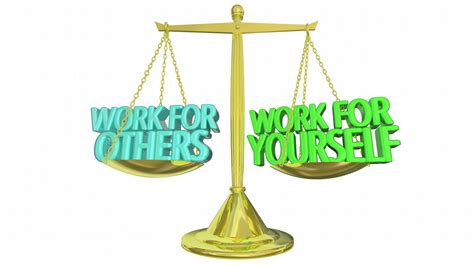 Work For Yourself Vs Others Self Employed Scale 3 D Animation Motion