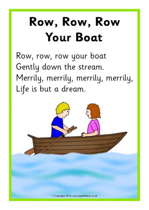 8 764 853 просмотра • 20 сент. Row, Row, Row Your Boat Song Sheet (SB10945) - SparkleBox