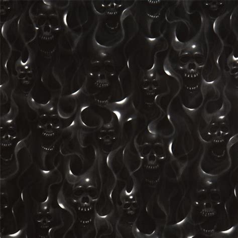 Black Alexander Henry Fabric With Skulls On Fire Modes4u