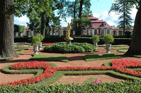 The Monplaisir Garden At The Palace Of Monplaisir At Peterhof Palace Outside St Petersburg