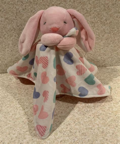 Carters Bunny Hearts Precious Plush Baby Girl Security Blanket Lovey