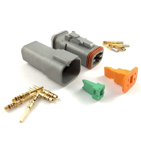 Mated Deutsch Dt 4 Pin Connector Plug Kit 20 16 Awg Gold Solid Contac