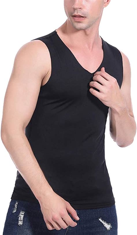 Mens Vest Tops Pack Of Tops Fitted Basic Plain Color Underwear Amazon