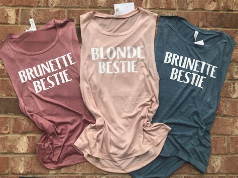 Blonde And Brunette Bestie Best Friend T Shirts Bff Shirts Best Friend Outfits Bff Outfits