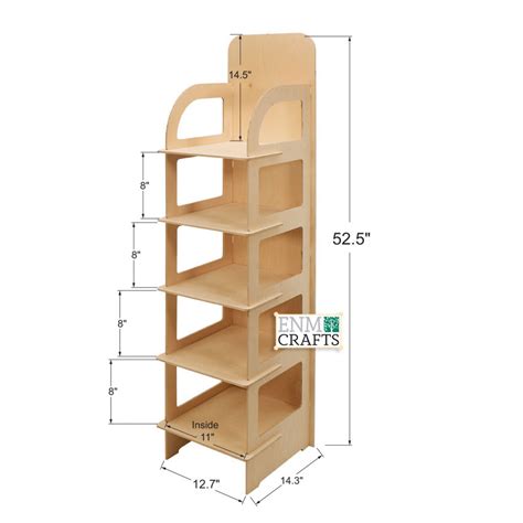 Floor Wooden Display Racks T Shirt Retail Display Rack 5 Tier Floor