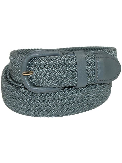 Ctm Mens Elastic Braided Belt With Covered Buckle Big And Tall