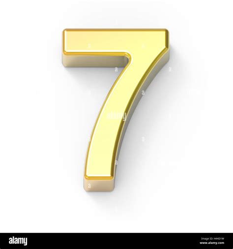 3d Matte Gold Number 7 3d Rendering Graphic Isolated White Background
