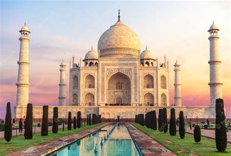 Premium Photo Beautiful Taj Mahal At Sunrise And Its Reflection India