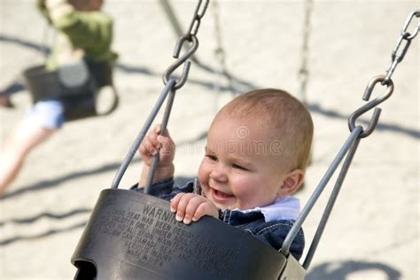 Cute One Year Old On Swing Stock Image Image Of Swing 6232157
