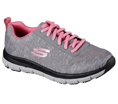 Skechers Shoes Womens 77217 Gypk Grey Pink Comfort Flex Health Care