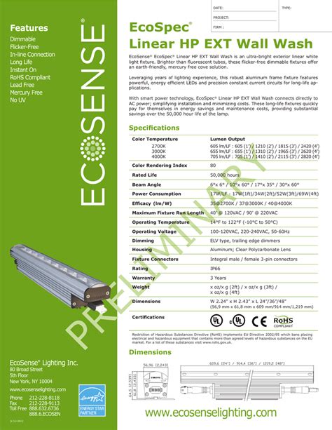 Ecospec® Linear Hp Ext Wall Wash