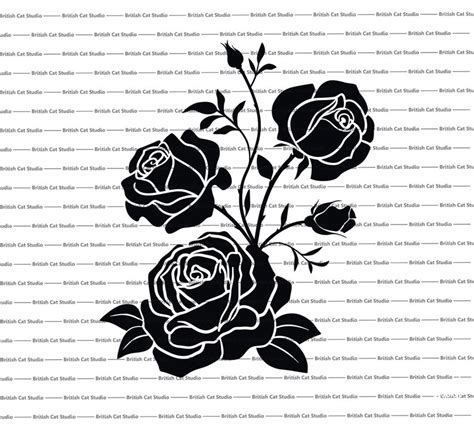 Rose Svg Bundle Flower Svg Roses Clipart Rose Stencil Dxf Etsy