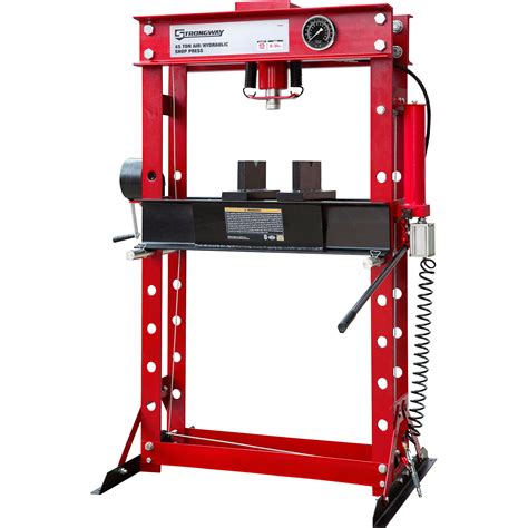 Strongway 45 Ton Pneumatic Shop Press With Gauge And Winch