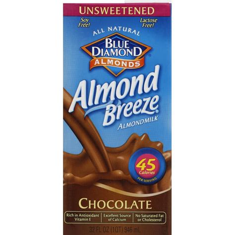 Blue Diamond Almond Breeze Unsweetened Chocolate Almondmilk 32 Oz