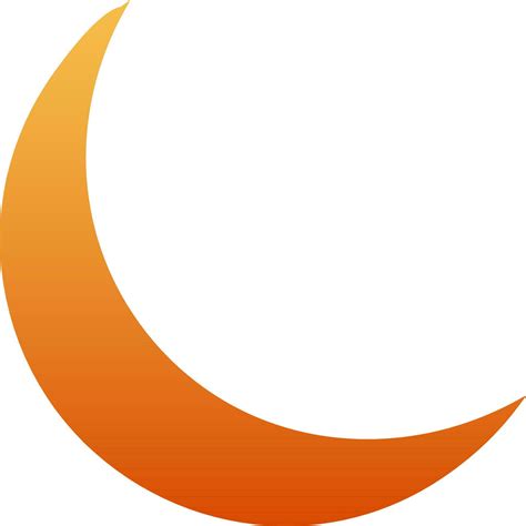 Flat Illustration Of An Orange Crescent Moon 24285338 Vector Art At
