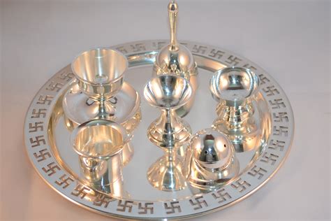 Buy Cultural Hub J92 1100 Pooja Thali Brass Silver Plated Gives A Look