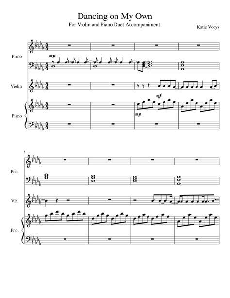 C maj in 4/4 time at 112 bpm. Dancing on My Own sheet music for Piano, Violin download ...
