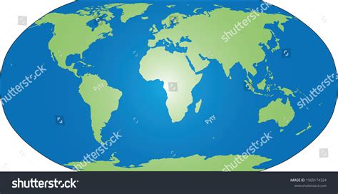 World Map Silhouette Robinson Projection Stock Vector Royalty Free