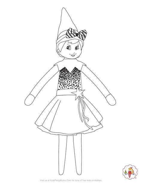 Girl Elf On The Shelf Coloring Page Shes Ready For The Christmas